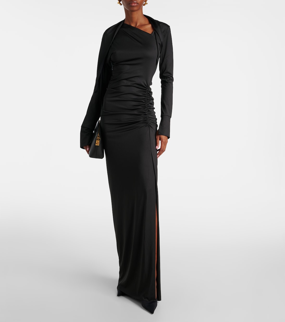 Abito lungo asimmetrico con balze | Victoria Beckham