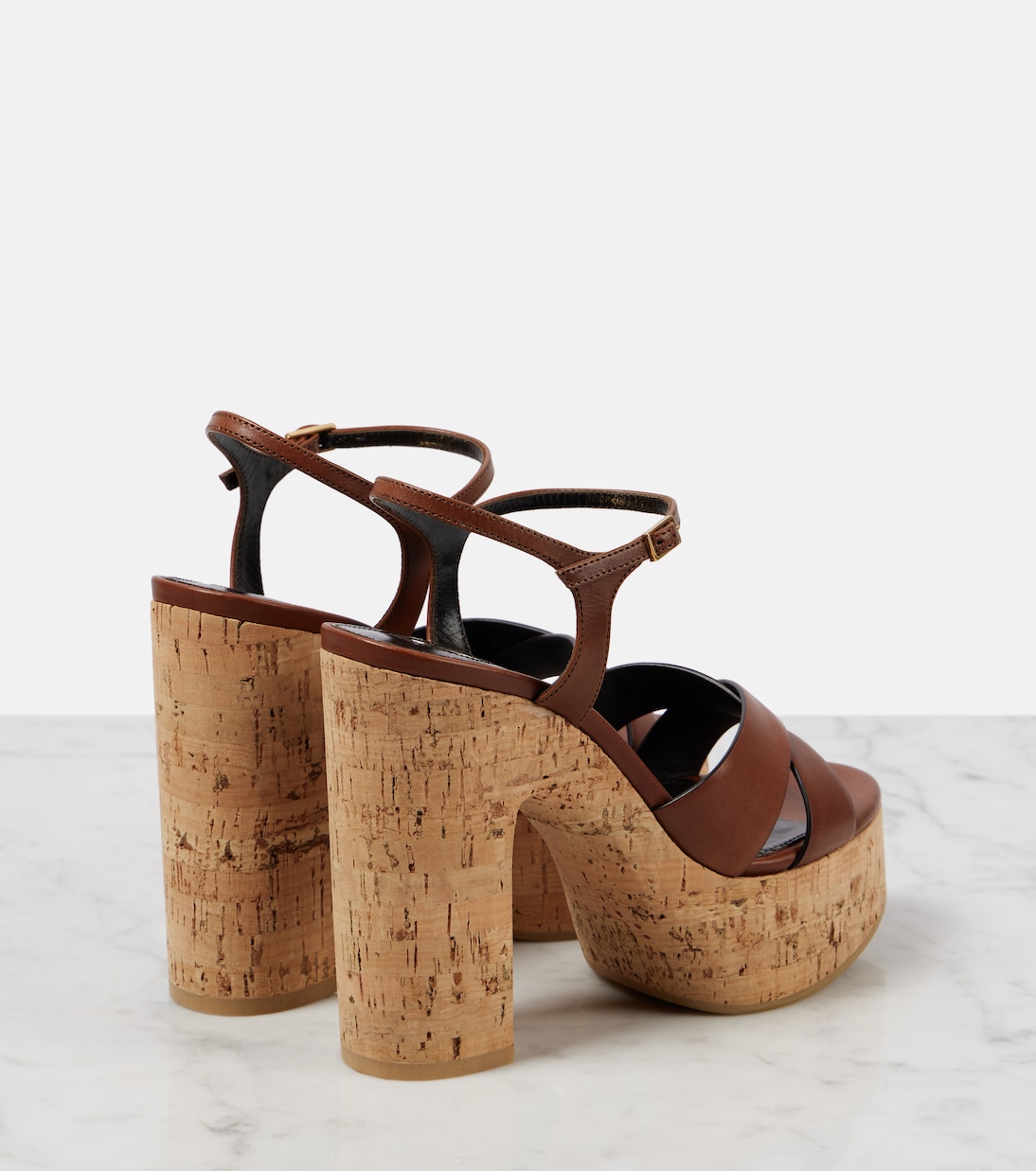 Sandales Bianca 125 à plateau en cuir | Saint Laurent