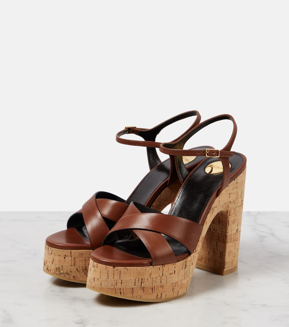 Sandales Bianca 125 à plateau en cuir | Saint Laurent