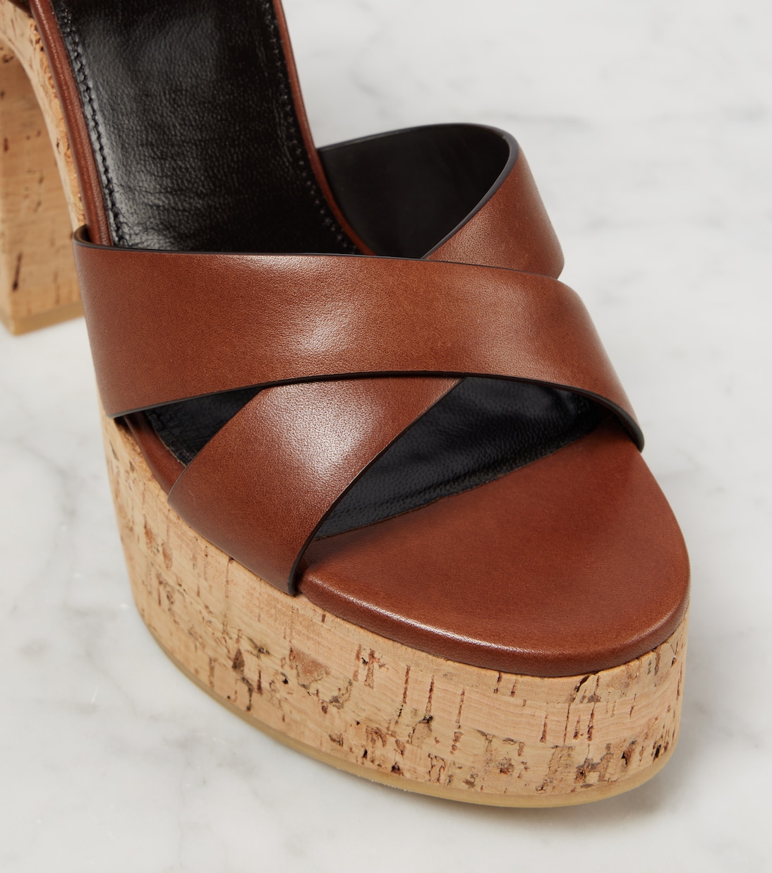 Sandales Bianca 125 à plateau en cuir | Saint Laurent