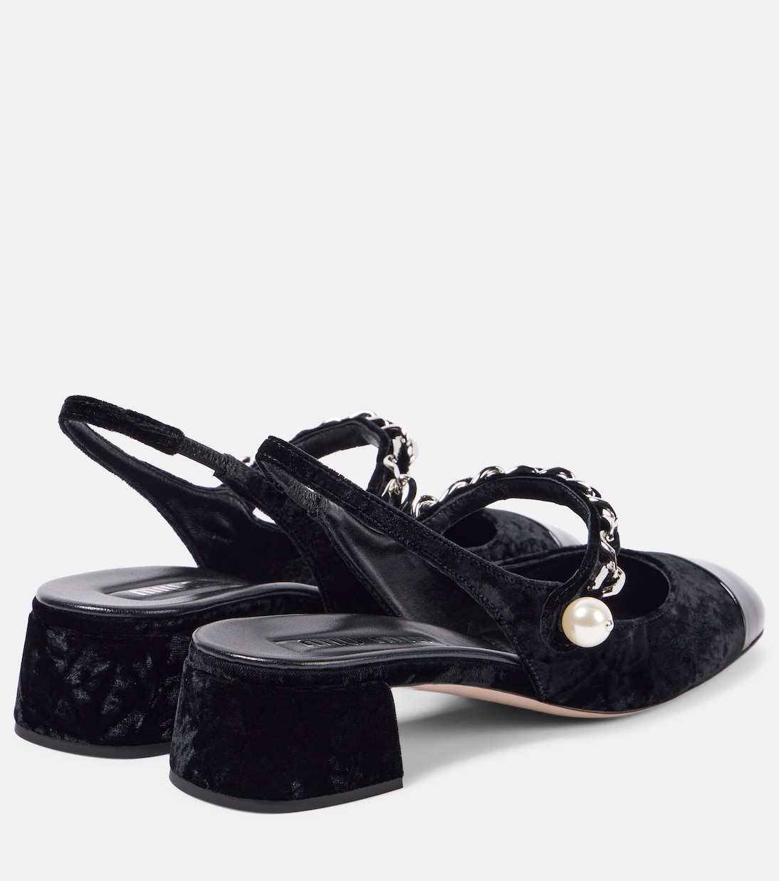 Verzierte Slingback-Pumps 35 aus Samt | Miu Miu