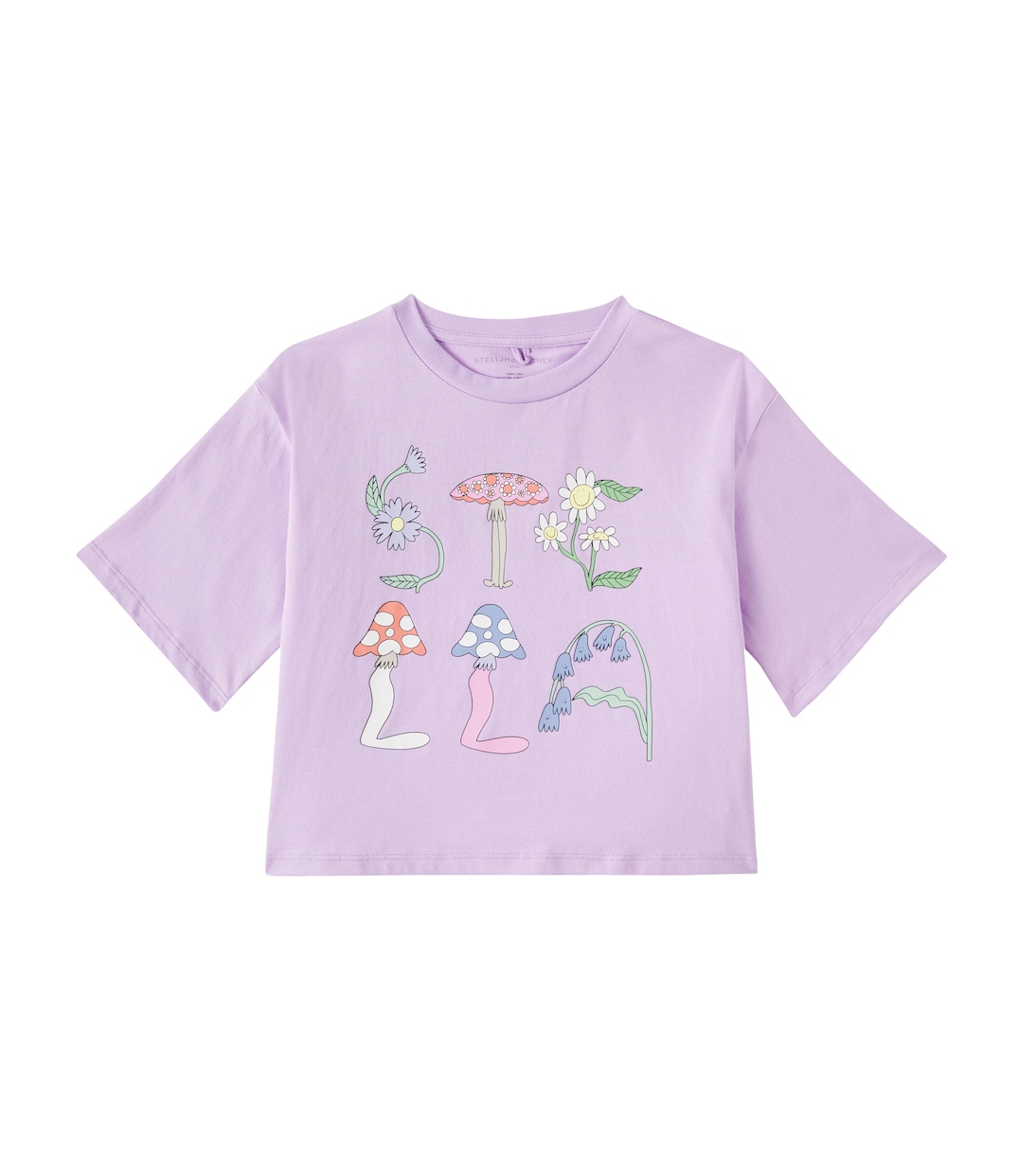 프린트 크롭 코튼 저지 티셔츠 | Stella McCartney Kids