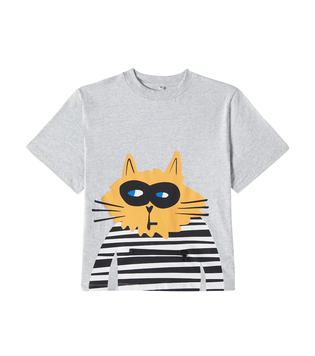 T-shirt in cotone con stampa e zip | Stella McCartney Kids