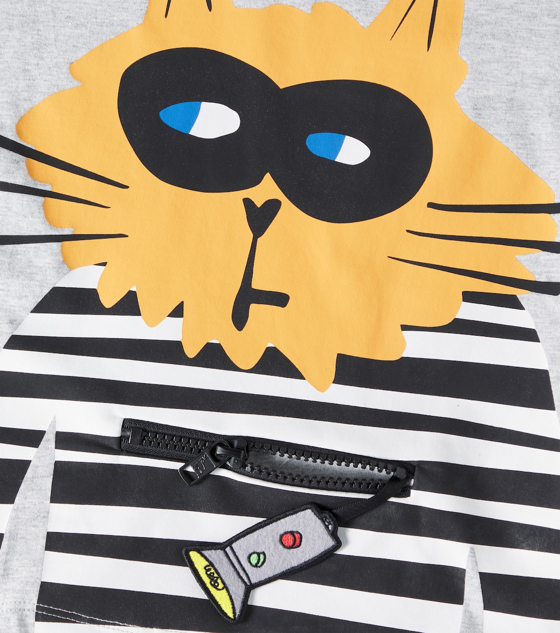T-shirt in cotone con stampa e zip | Stella McCartney Kids