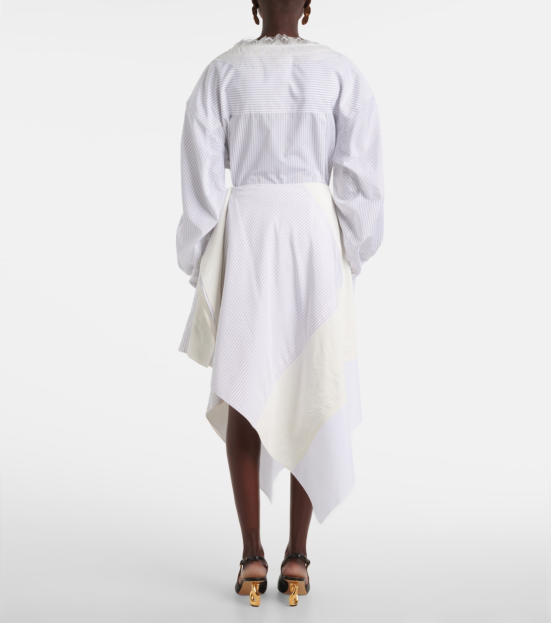 Gonna midi patchwork in cotone | JW Anderson