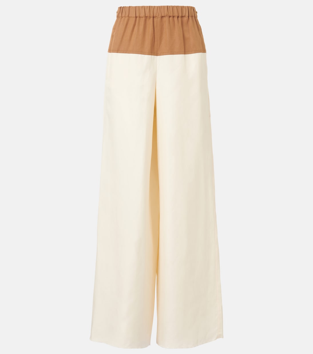 Pantaloni Gestro a gamba larga in lino e seta | Max Mara