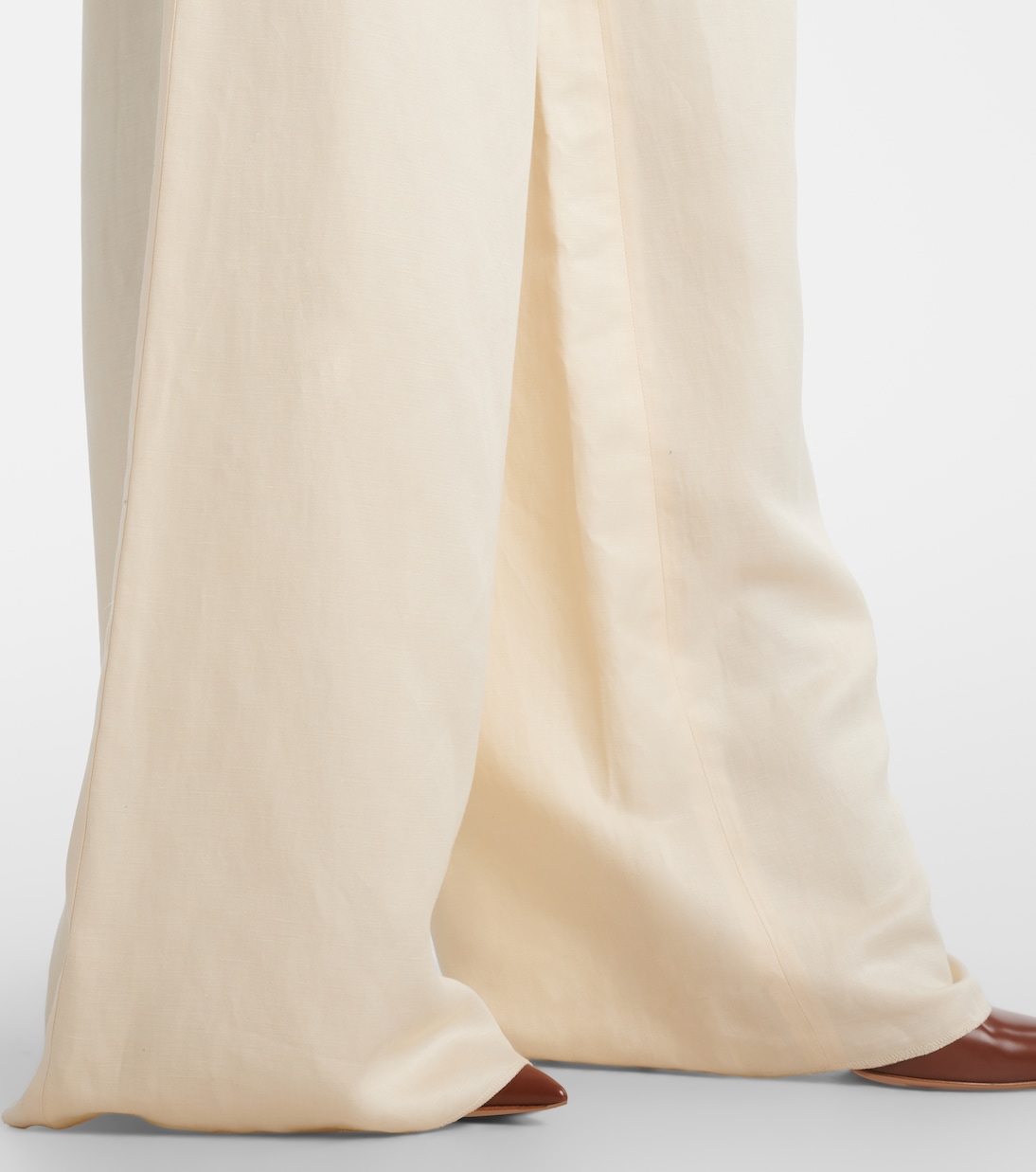 Pantaloni Gestro a gamba larga in lino e seta | Max Mara