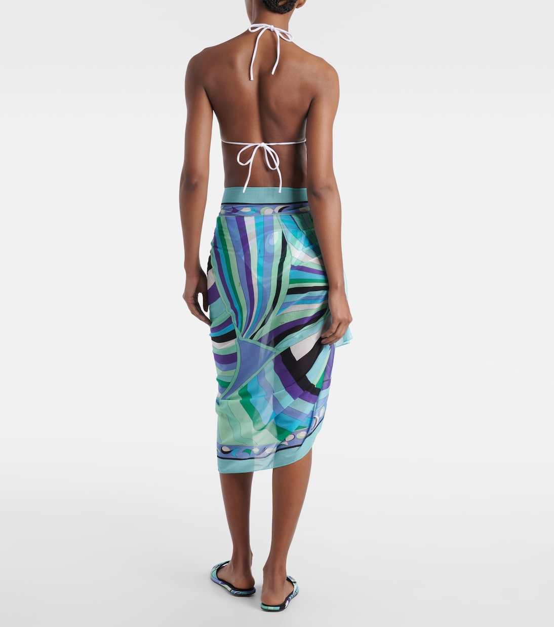 Pesci printed cotton beach cover-up | Pucci