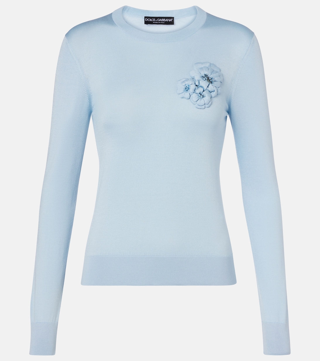 Floral-appliqué silk sweater | Dolce&Gabbana