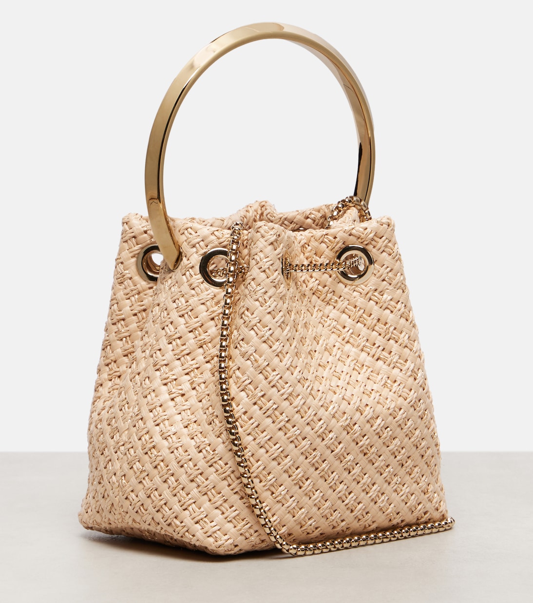 Bon Bon Small embellished raffia tote bag | Jimmy Choo
