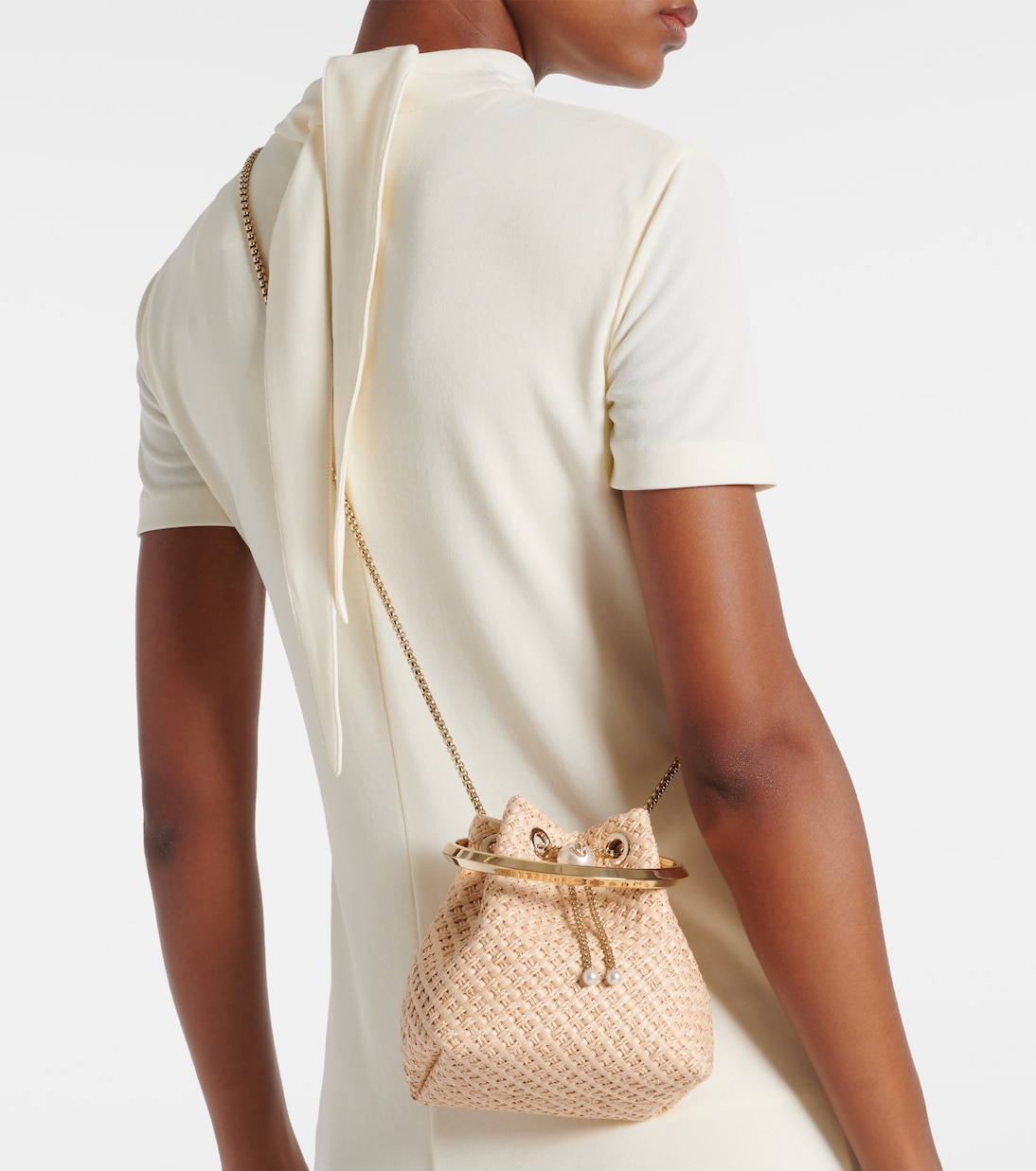 Bon Bon Small embellished raffia tote bag | Jimmy Choo