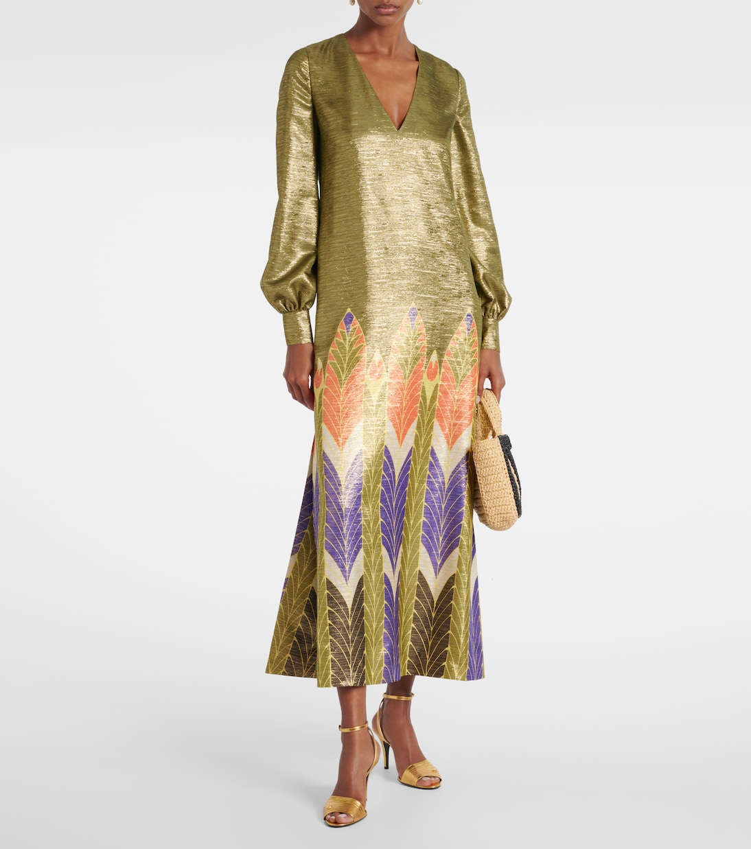 Maxikleid Voyage Imaginaire aus Lamé | Valentino