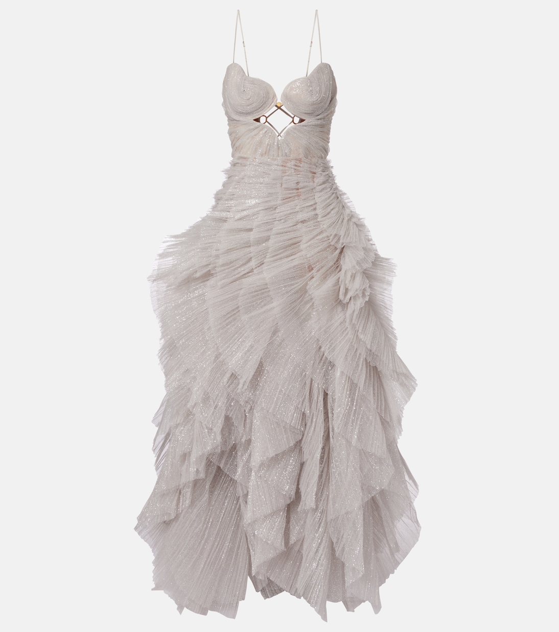 Sureya cutout ruffled tulle gown | Maria Lucia Hohan