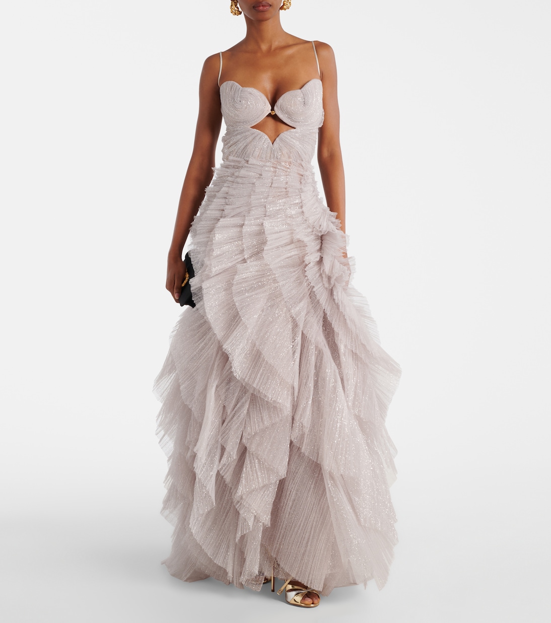 Sureya cutout ruffled tulle gown | Maria Lucia Hohan