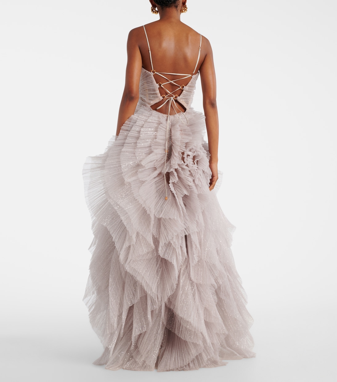 Sureya cutout ruffled tulle gown | Maria Lucia Hohan