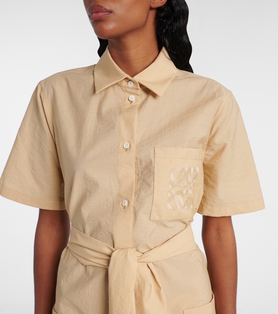 Paula's Ibiza cotton-blend poplin shirt dress | Loewe