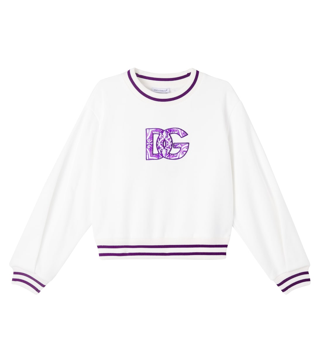 Sudadera DG Majolica de jersey de algodón | Dolce&Gabbana Kids