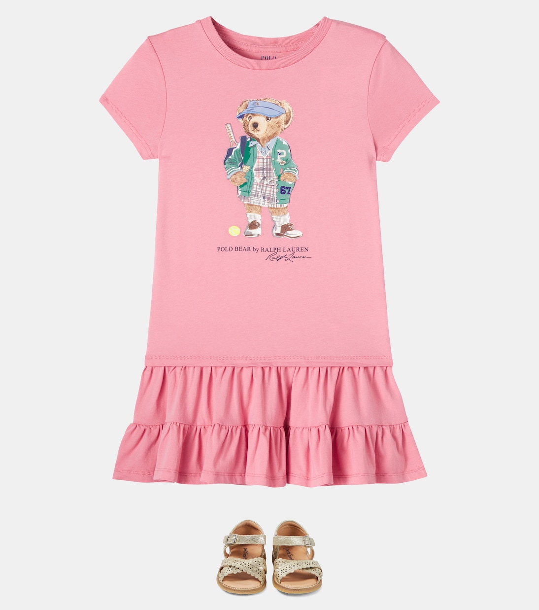 Polo Bear ruched cotton dress | Polo Ralph Lauren Kids