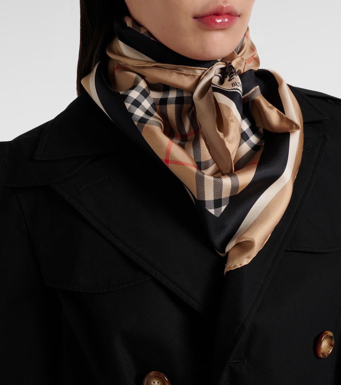 Sciarpa Burberry Check in twill di seta | Burberry