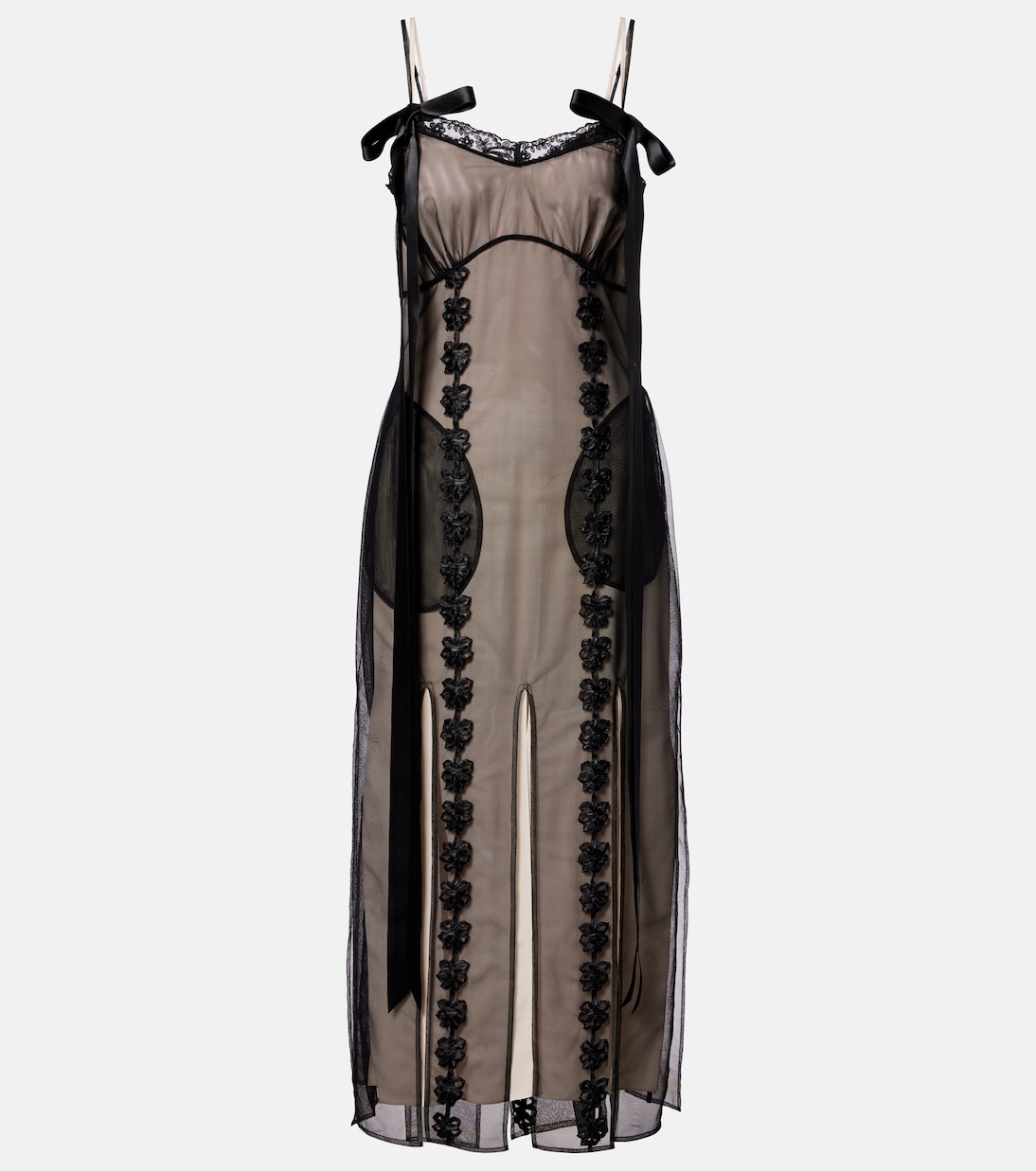 Lace-trimmed sheer midi dress | Simone Rocha