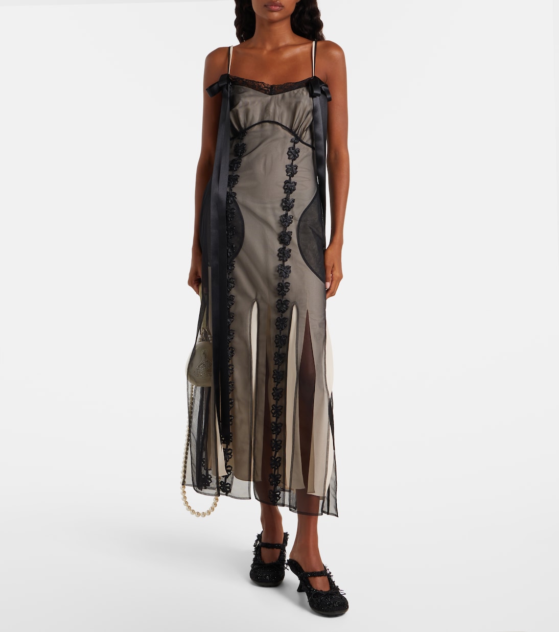 Lace-trimmed sheer midi dress | Simone Rocha