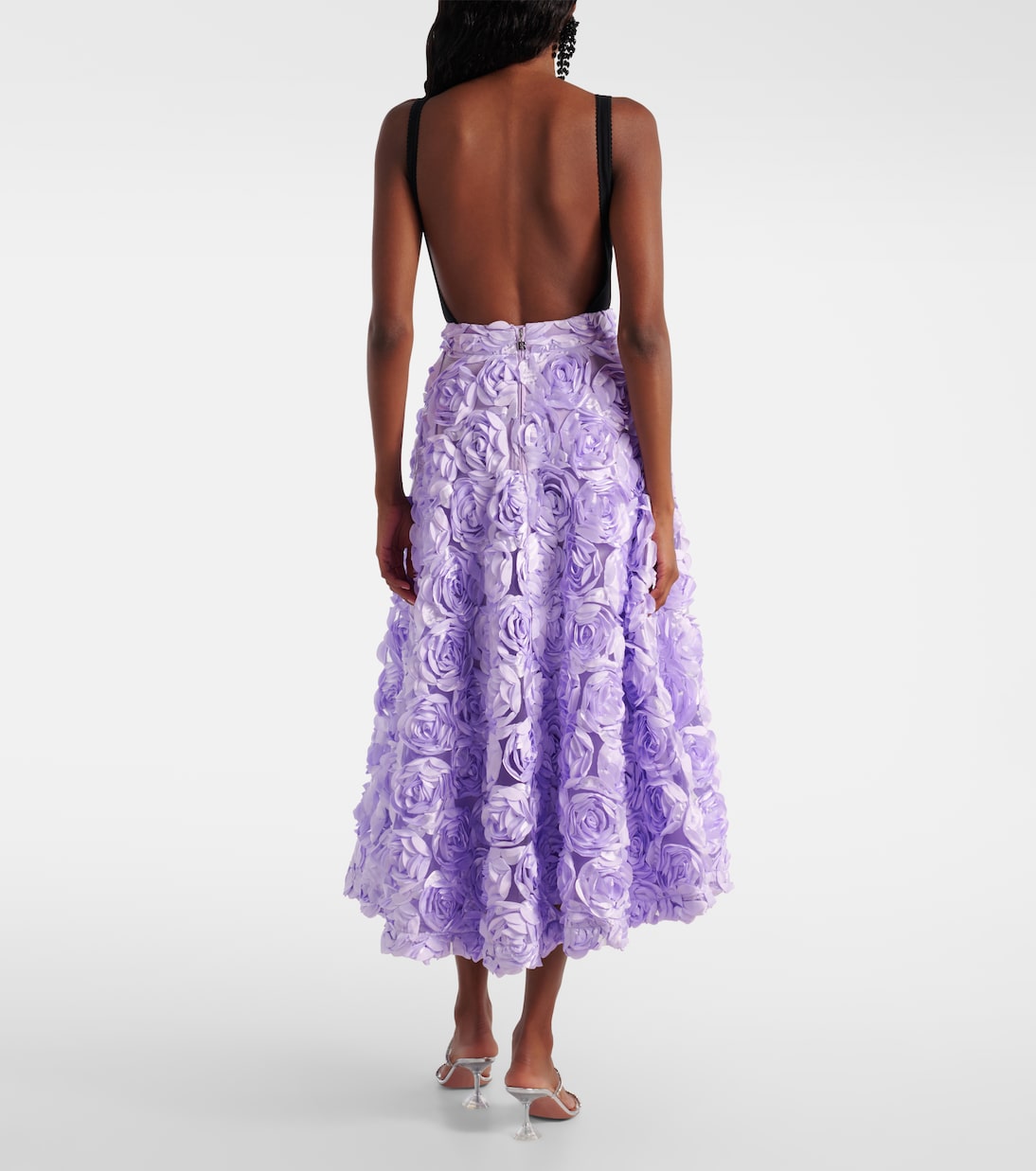 Floral-appliqué maxi skirt | Rotate