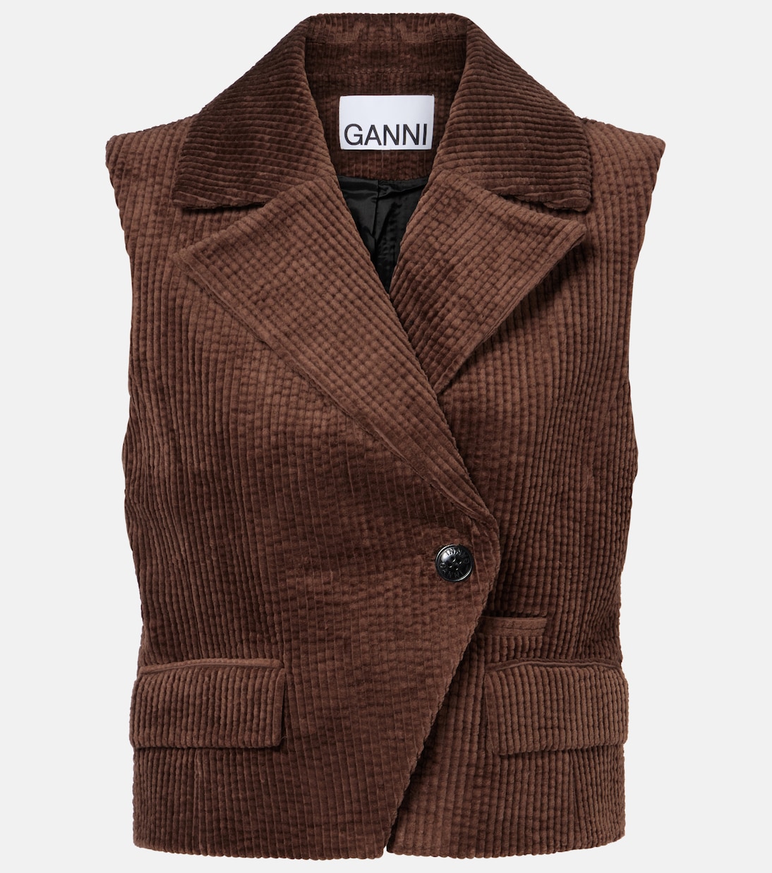 Gilet en velours côtelé de coton | Ganni