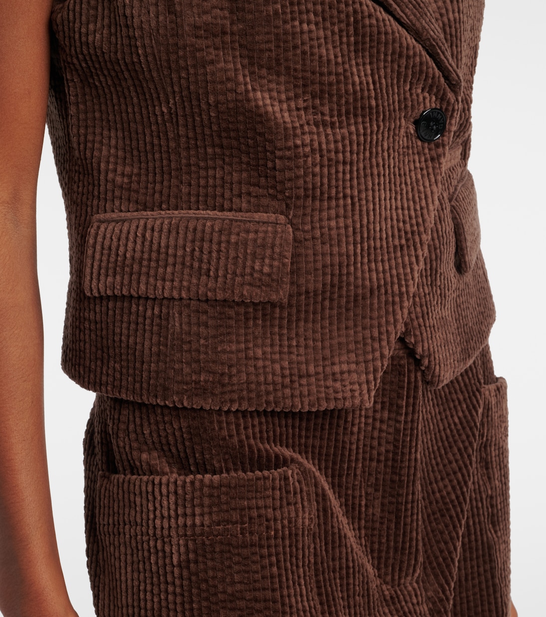 Gilet en velours côtelé de coton | Ganni