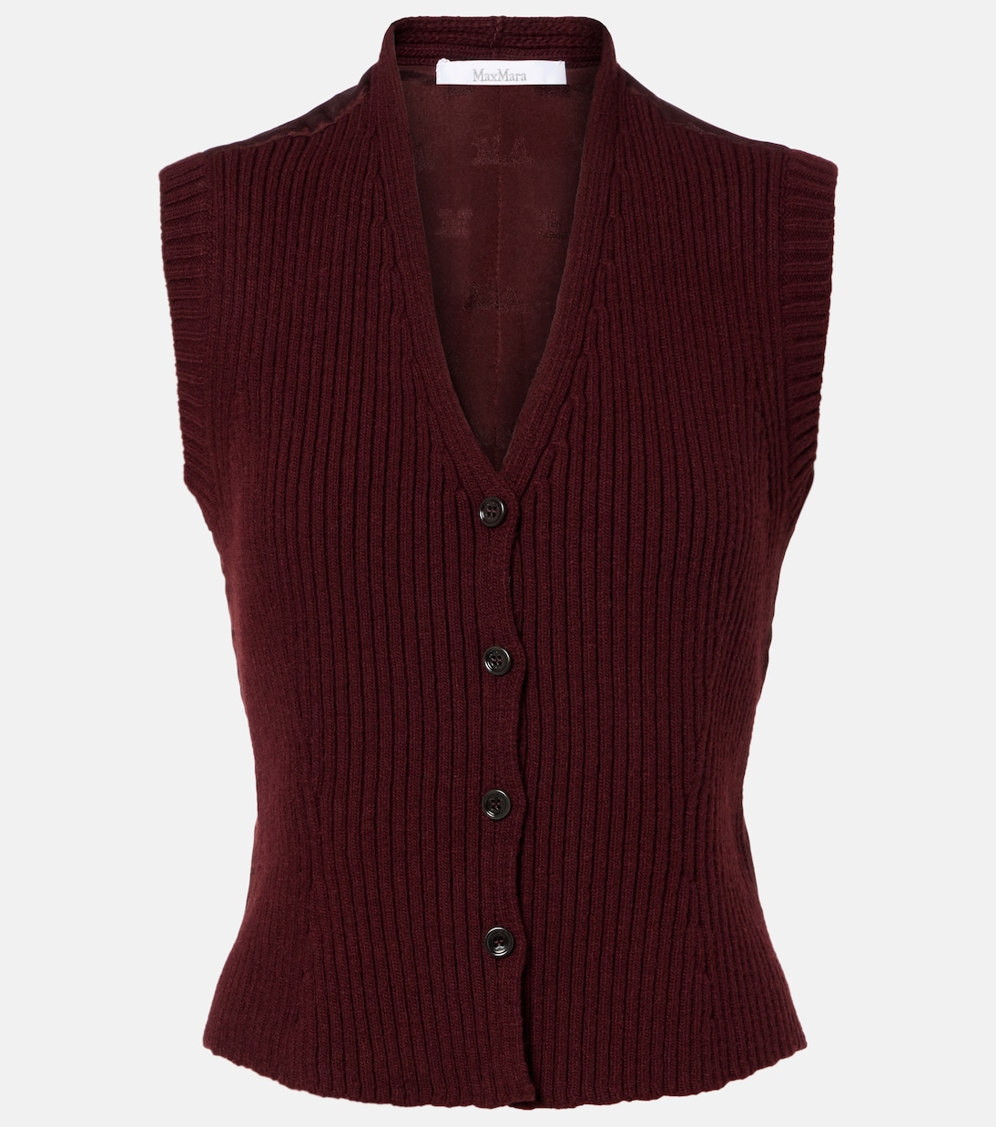 Madre paneled wool-blend and satin vest | Max Mara