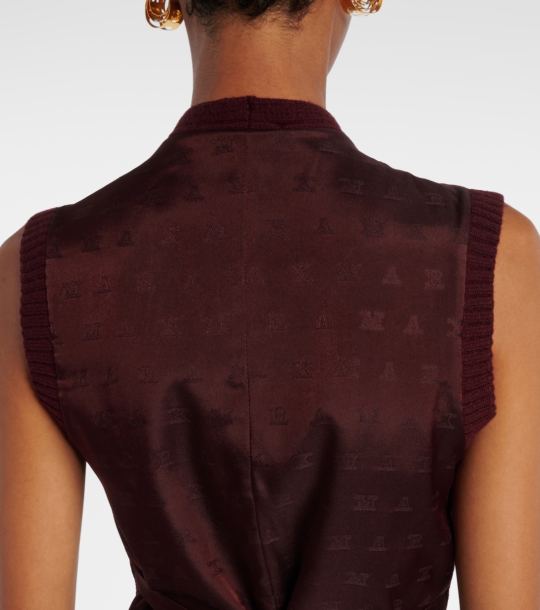 Madre paneled wool-blend and satin vest | Max Mara