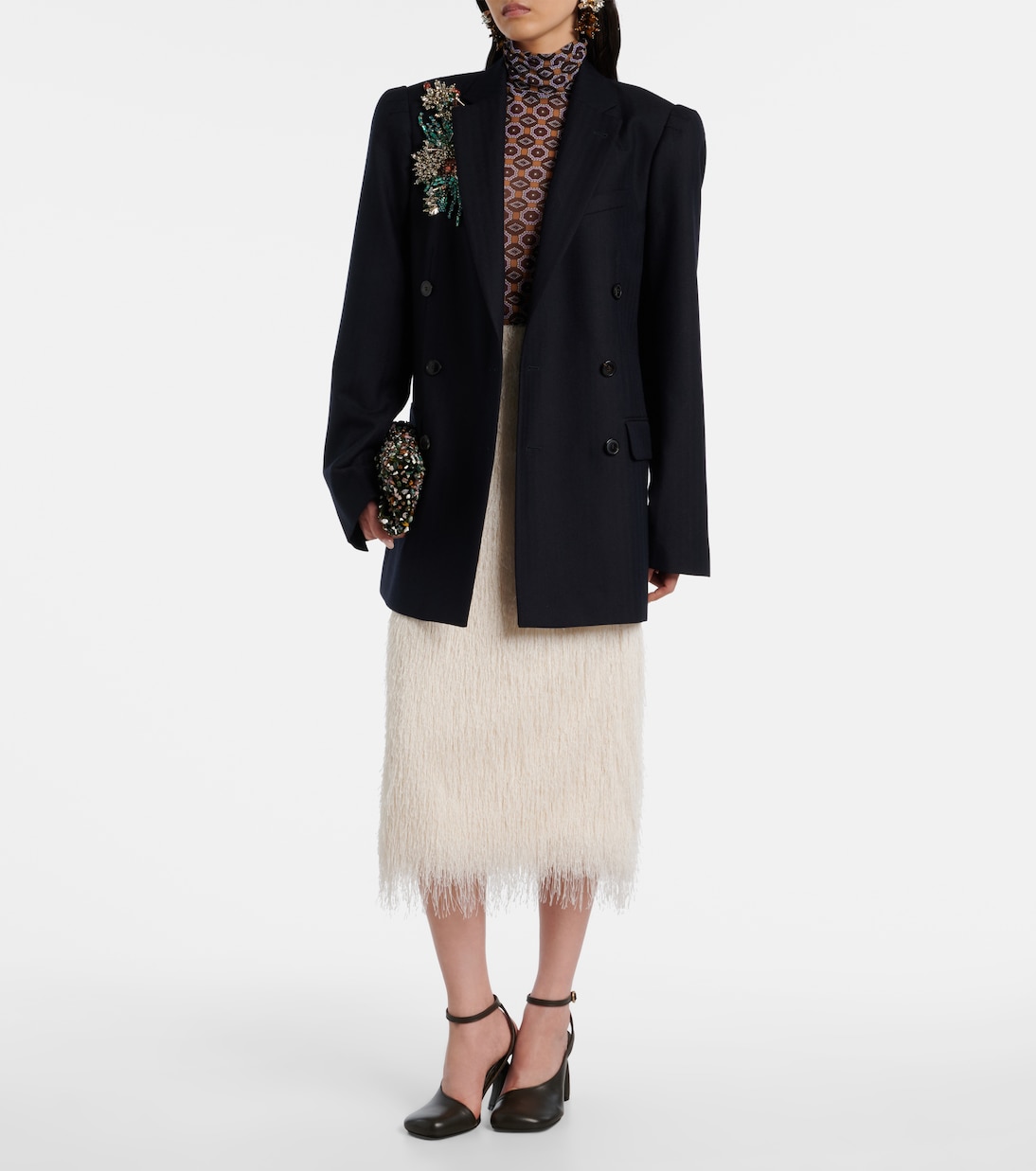 Fringed midi skirt | Dries Van Noten