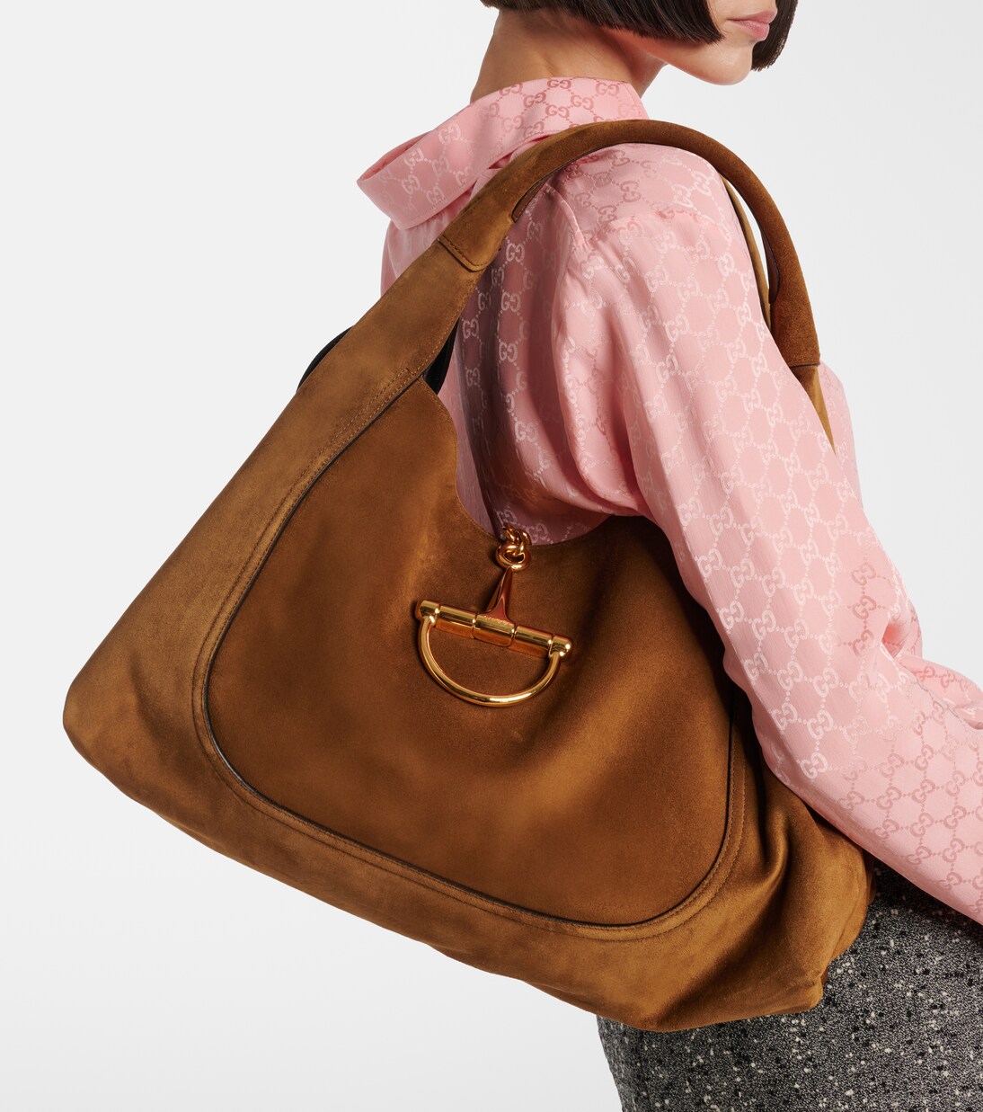 Sac Gucci Softbit Maxi en daim | Gucci