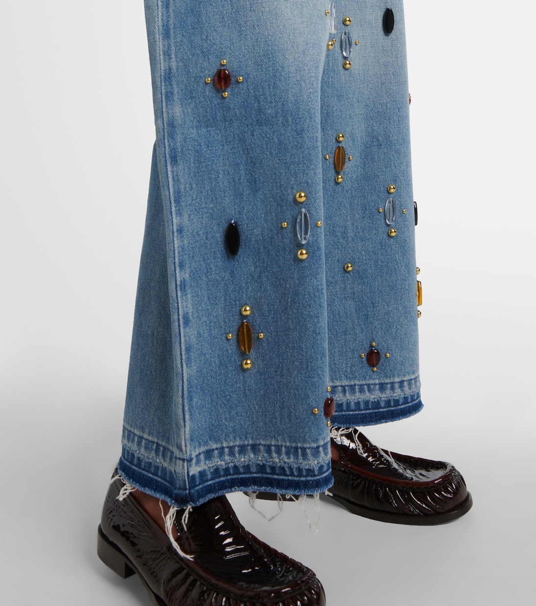 Embellished high-rise wide-leg jeans | Xu Zhi