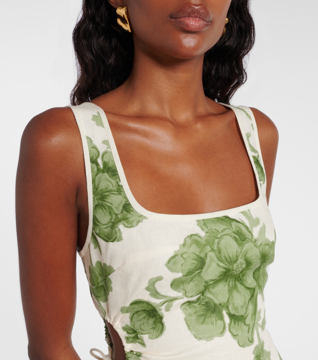 Gardella cutout floral linen minidress | SIR