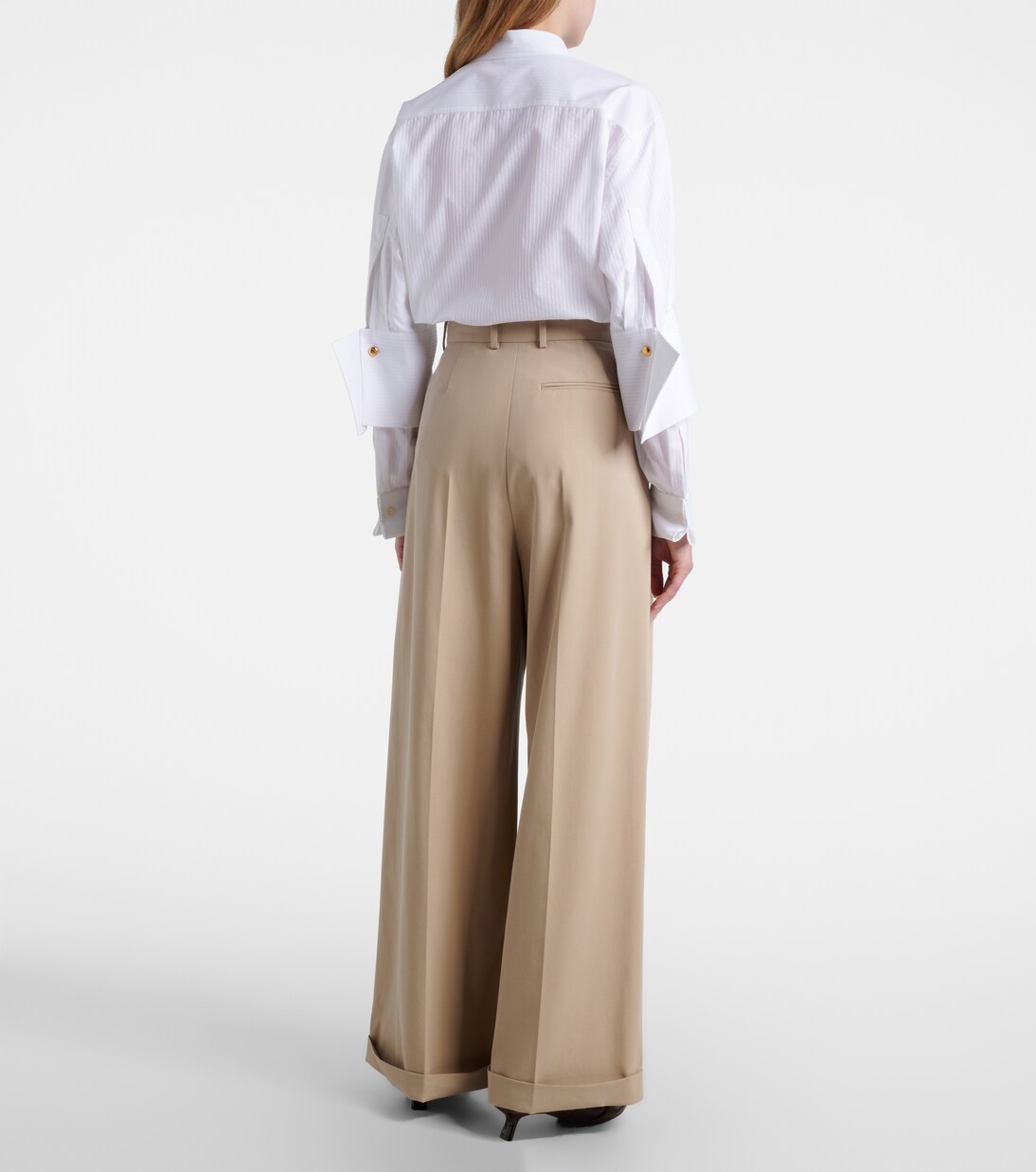 High-rise cotton wide-leg pants | Loewe