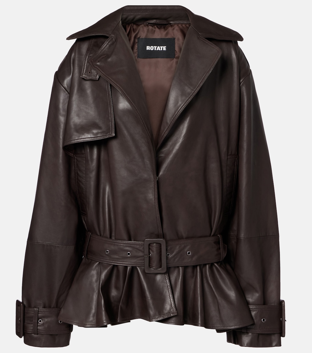 Belted leather biker jacket | Rotate