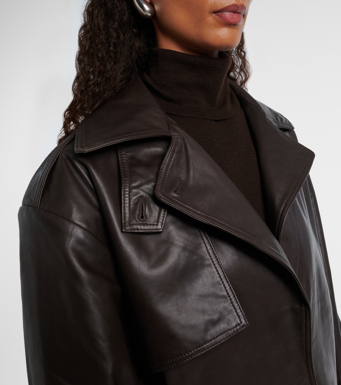 Belted leather biker jacket | Rotate