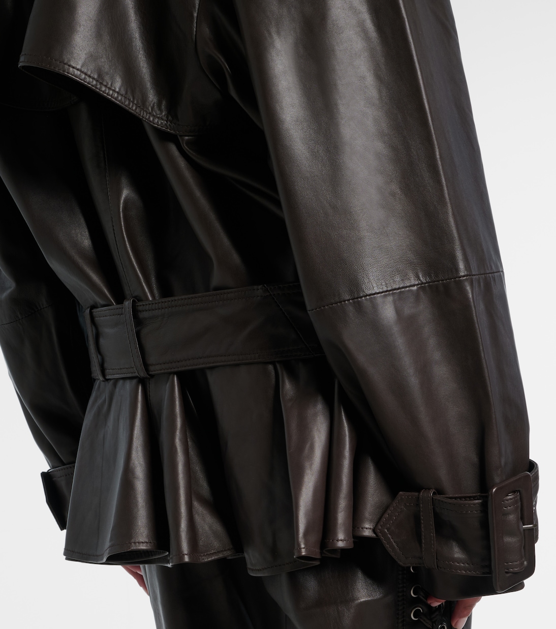 Belted leather biker jacket | Rotate