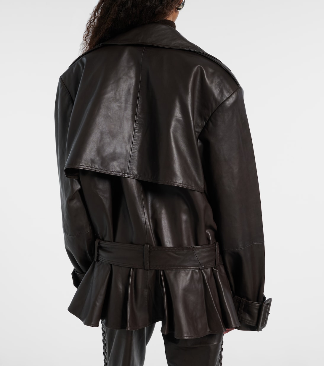 Belted leather biker jacket | Rotate