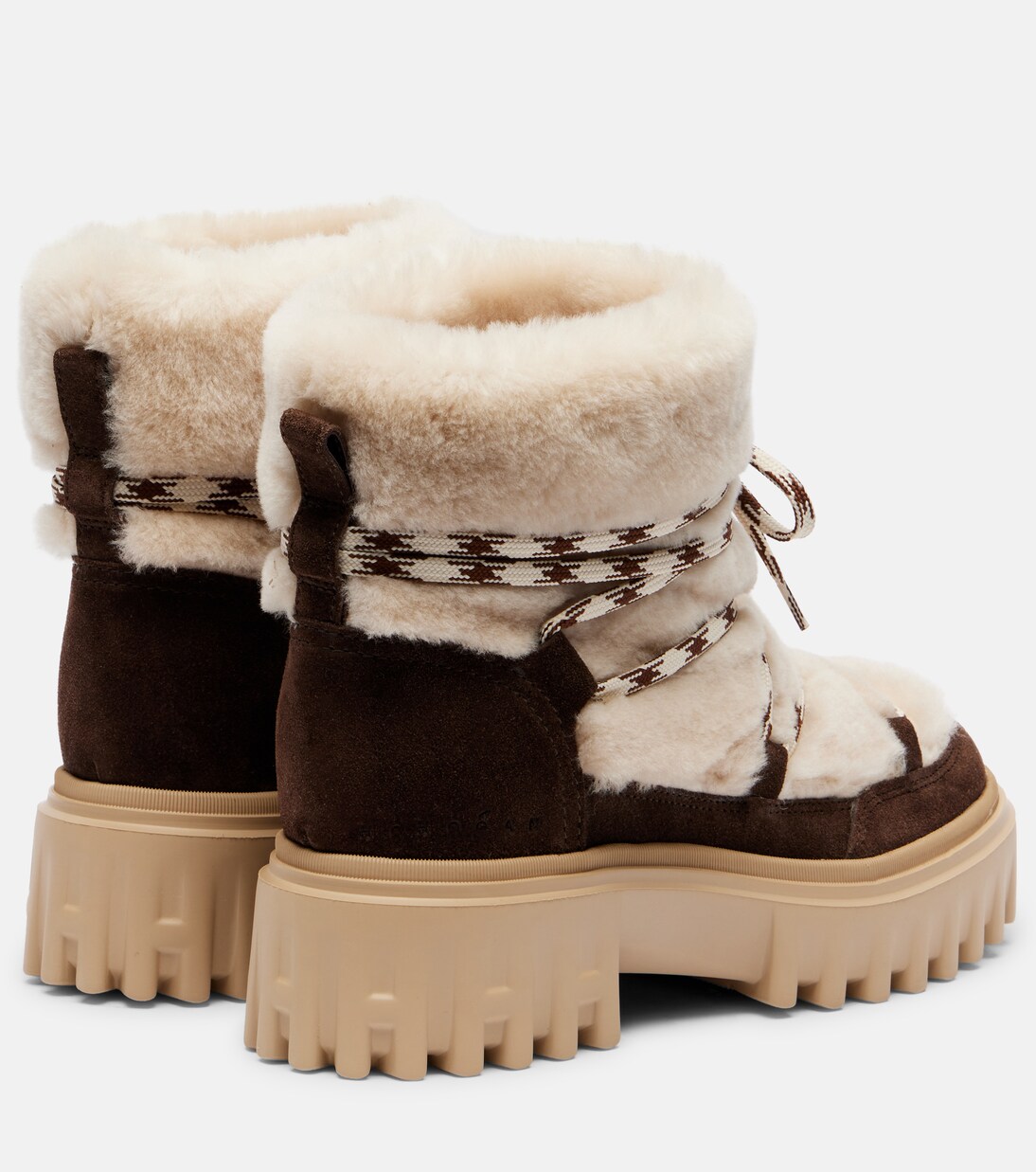 Schnürstiefel aus Veloursleder und Shearling | Hogan