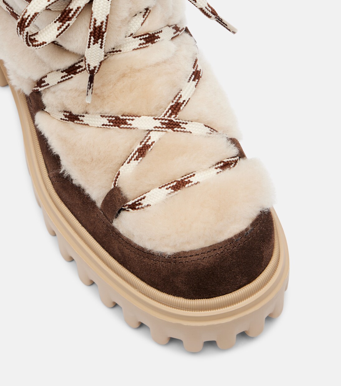 Schnürstiefel aus Veloursleder und Shearling | Hogan