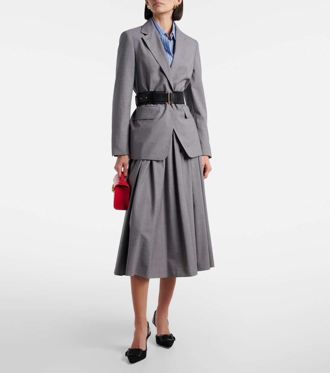 تنورة ميدي من الصوف الخام Mxmlivrea  | Max Mara