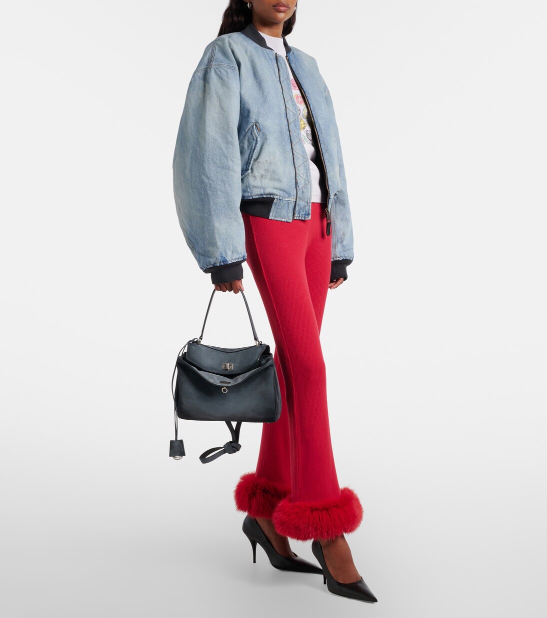 Rodeo 스몰 스웨이드 탑 핸들 백 | Balenciaga