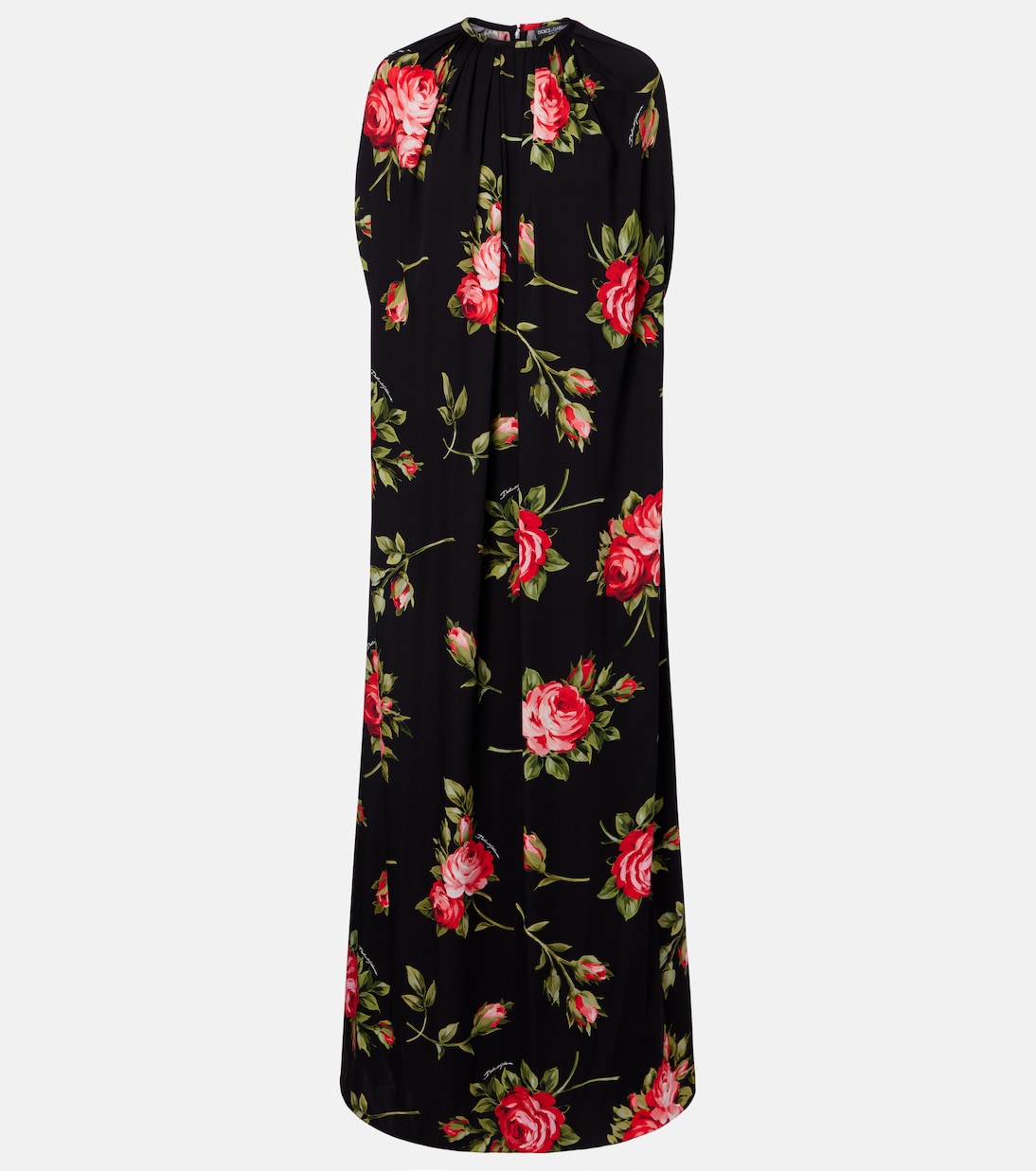 Floral caped silk-blend gown | Dolce&Gabbana