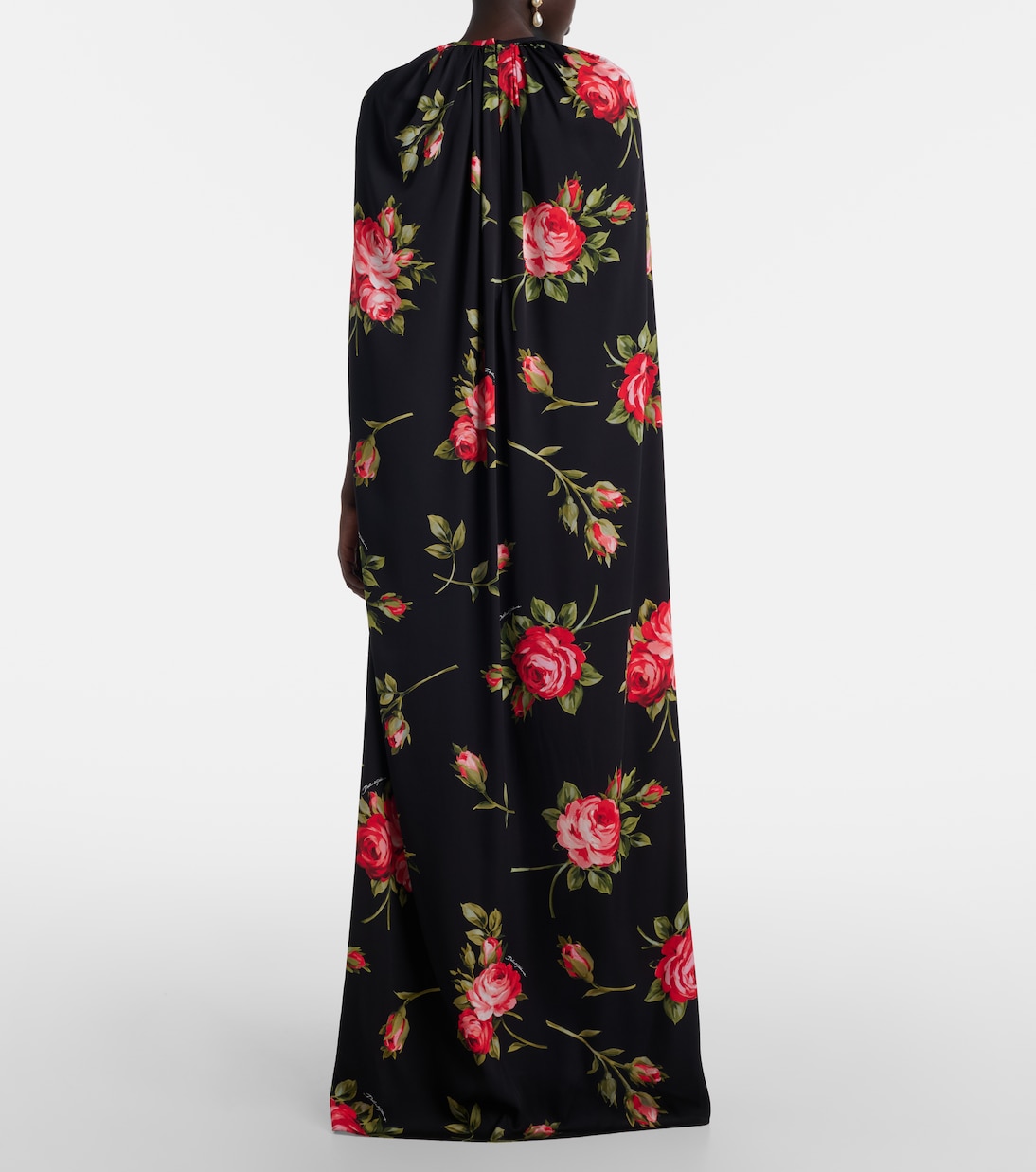 Floral caped silk-blend gown | Dolce&Gabbana