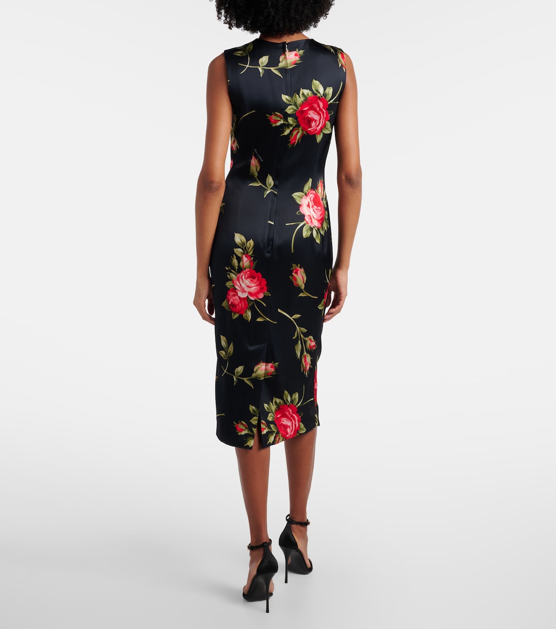 Floral satin midi dress | Dolce&Gabbana