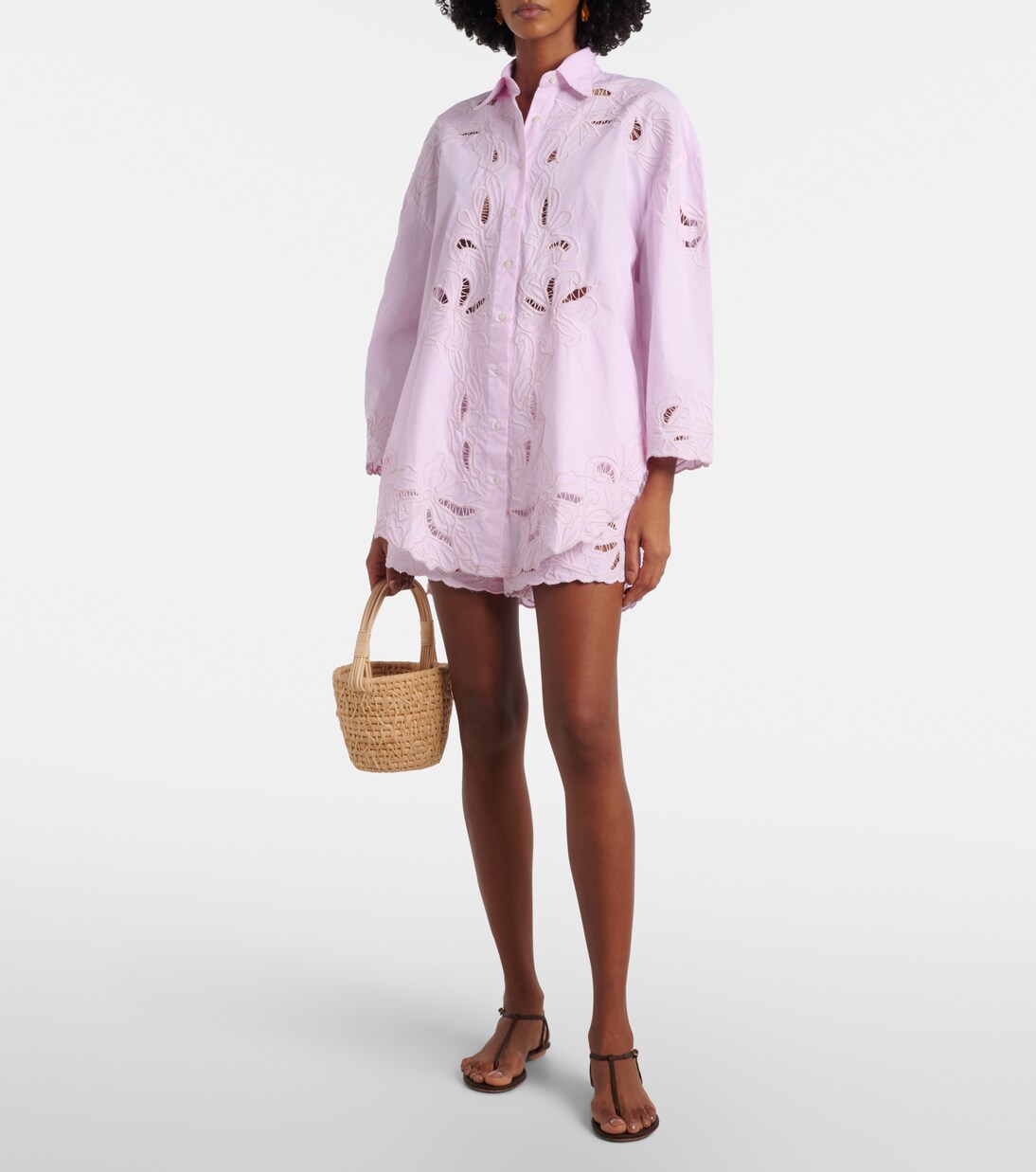 High-rise cotton wide-leg shorts | Juliet Dunn