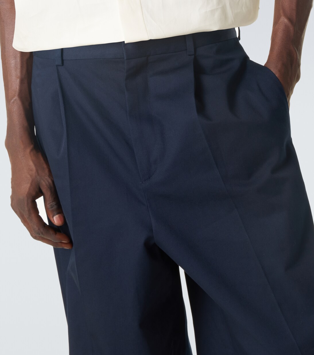 Pleated cotton gabardine wide-leg pants | Loewe