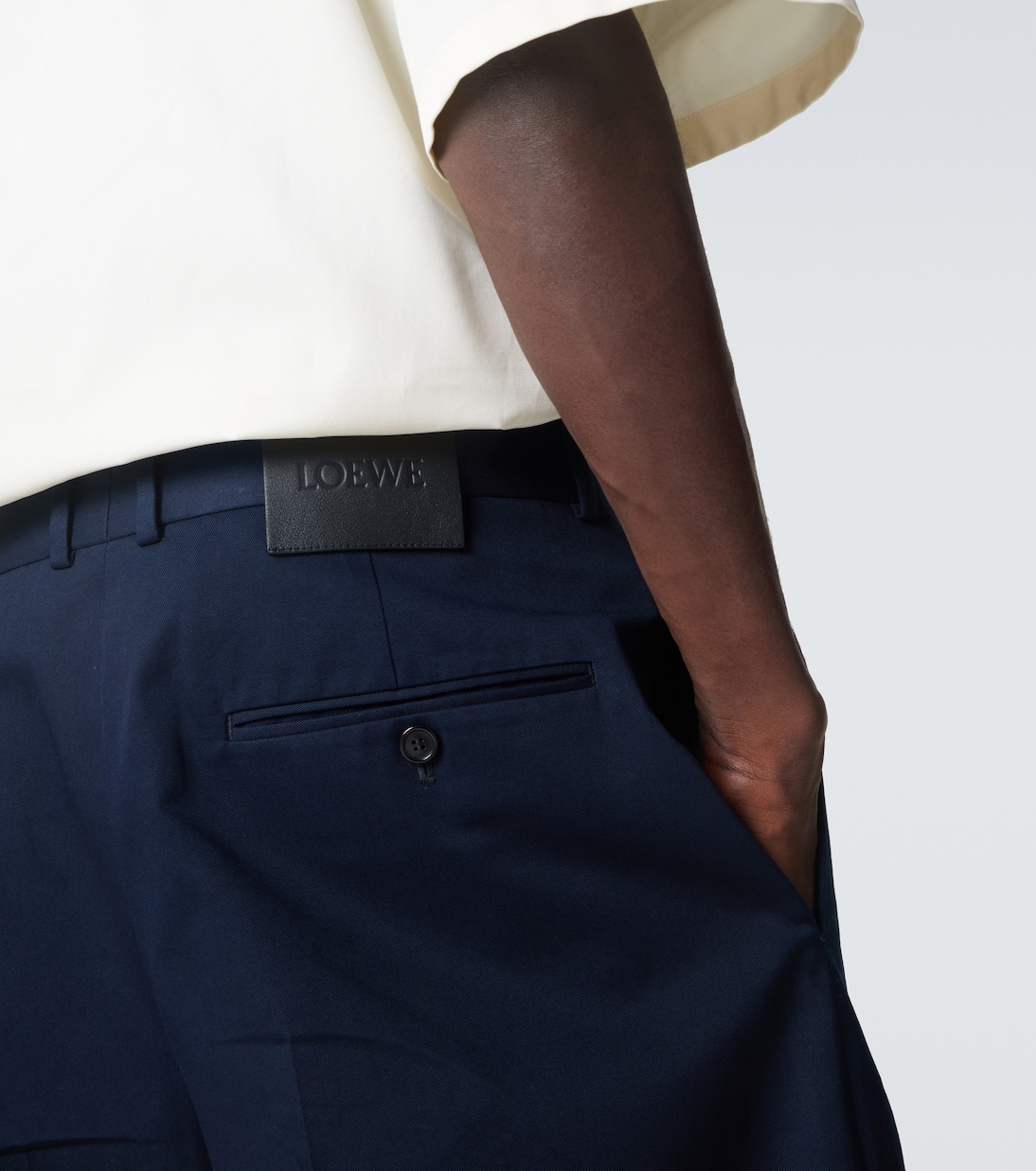 Pleated cotton gabardine wide-leg pants | Loewe