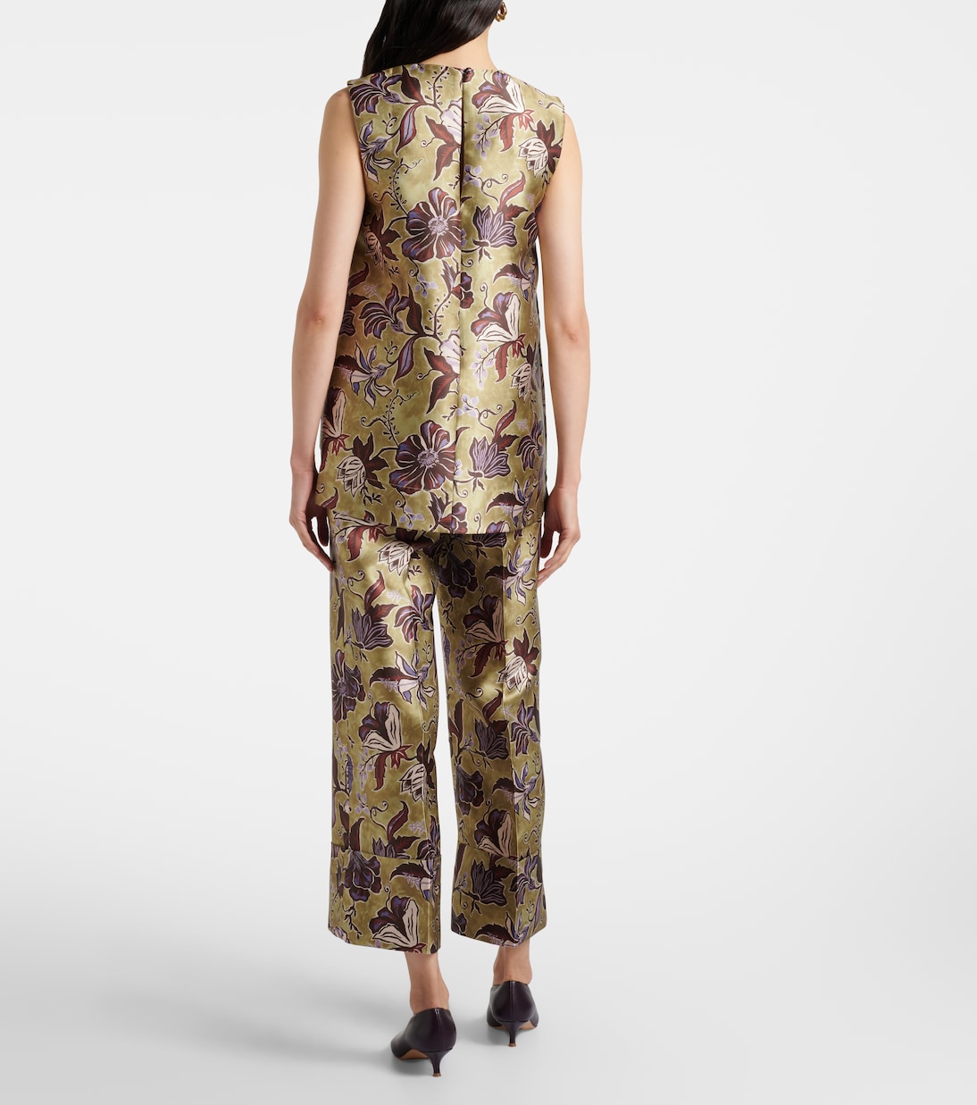 Citron floral cropped pants | Alémais